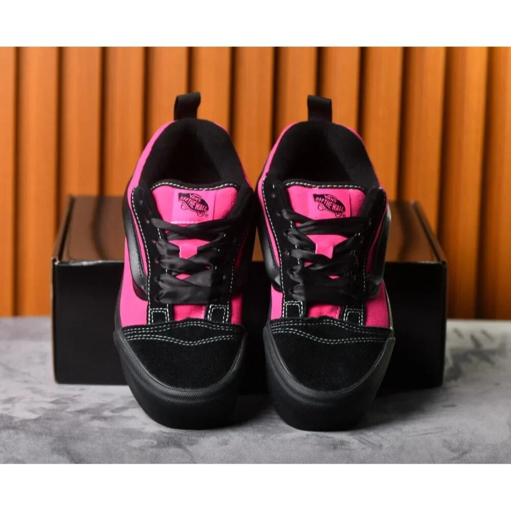 New! Size: 7.5 Women | VANS Knu Skate Platform Stacked | Black/Pink Satin - Picture 14 of 16